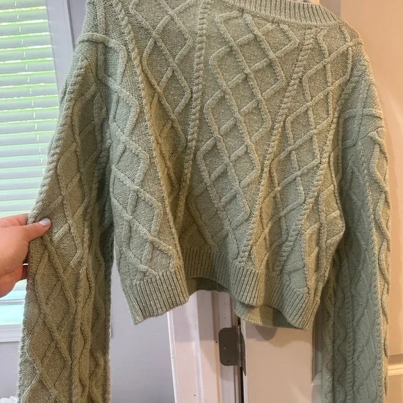 LOVERS + FRIENDS GREEN CARDIGAN LARGE - Picture 2 of 7
